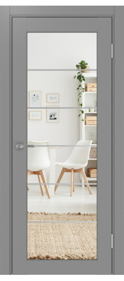 Межкомнатная дверь Парма_401АСС.2 молдинг алюм.хром.30  Серый