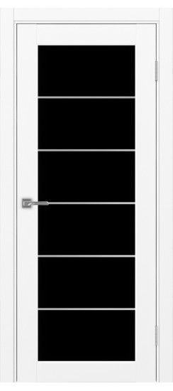 Межкомнатная дверь Парма_401АСС.2 молдинг алюм.хром.30  Белый снежный