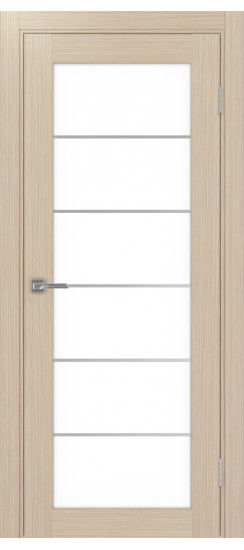 Межкомнатная дверь Парма_401АСС.2 молдинг алюм.хром.30  Дуб беленый FL