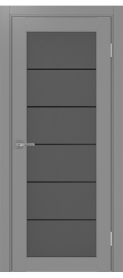 Межкомнатная дверь Парма_401АСС.2 молдинг алюм.чёрн.30  Серый