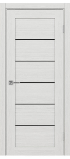 Межкомнатная дверь Парма_401АПП.1 молдинг алюм.чёрн.30  Ясень серебристый