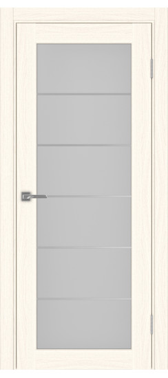 Межкомнатная дверь Парма_401АСС.2 молдинг алюм.хром.30  Ясень светлый