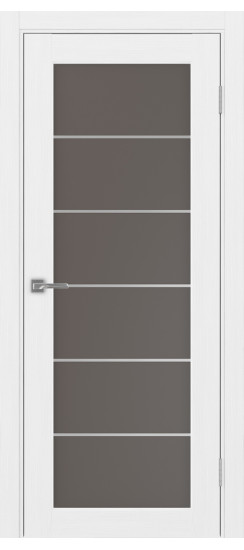 Межкомнатная дверь Парма_401АСС.2 молдинг алюм.хром.30  Белый лёд