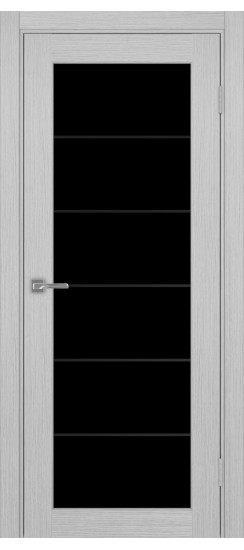 Межкомнатная дверь Парма_401АСС.2 молдинг алюм.чёрн.30  Дуб серый FL