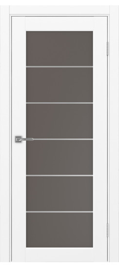 Межкомнатная дверь Парма_401АСС.2 молдинг алюм.хром.30  Белый снежный