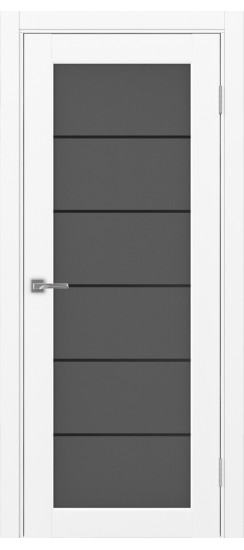 Межкомнатная дверь Парма_401АСС.2 молдинг алюм.чёрн.30  Белый снежный