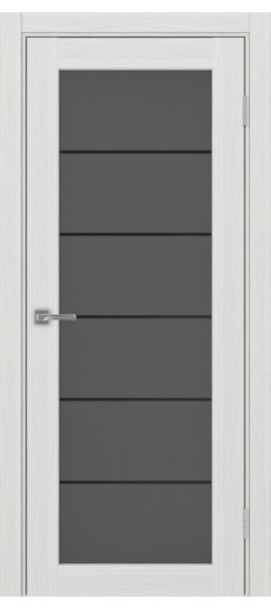 Межкомнатная дверь Парма_401АСС.2 молдинг алюм.чёрн.30  Ясень серебристый