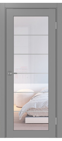 Межкомнатная дверь Парма_401АСС.2 молдинг алюм.хром.30  Серый