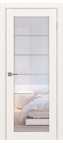 Межкомнатная дверь Парма_401АСС.2 молдинг алюм.хром.30  Бежевый