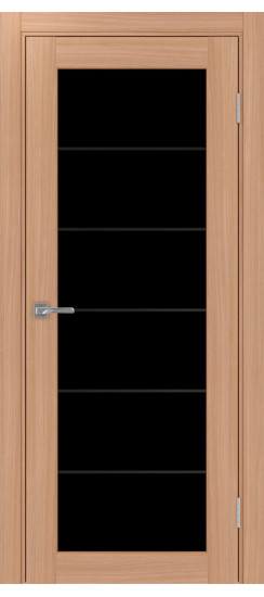 Межкомнатная дверь Парма_401АСС.2 молдинг алюм.чёрн.30  Ясень тёмный