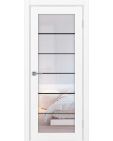 Парма_401АСС.2 молдинг алюм.чёрн. ЭКО-шпон Белый снежный