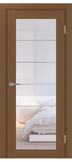 Межкомнатная дверь Парма_401АСС.2 молдинг алюм.хром.30  Орех NL