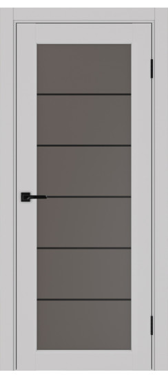 Межкомнатная дверь Парма_401АСС.2 молдинг алюм.чёрн.30  Пепельный