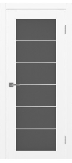 Межкомнатная дверь Парма_401АСС.2 молдинг алюм.хром.30  Белый снежный