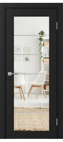 Межкомнатная дверь Парма_401АСС.2 молдинг алюм.хром.30  Антрацит