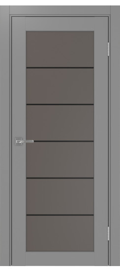 Межкомнатная дверь Парма_401АСС.2 молдинг алюм.чёрн.30  Серый