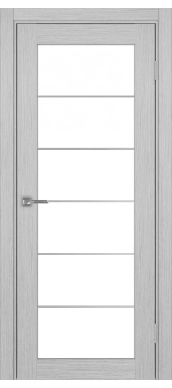 Межкомнатная дверь Парма_401АСС.2 молдинг алюм.хром.30  Дуб серый FL