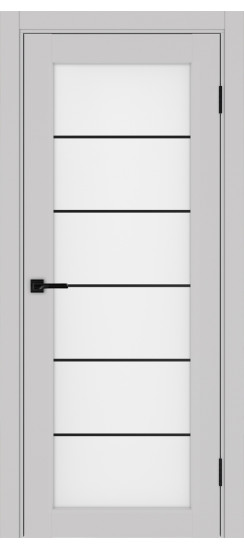 Межкомнатная дверь Парма_401АСС.2 молдинг алюм.чёрн.30  Пепельный