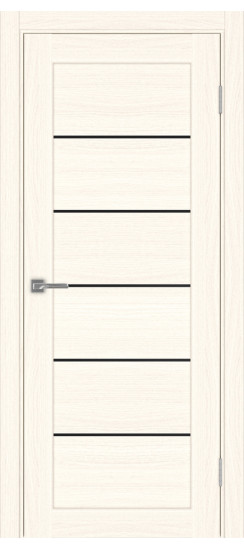 Межкомнатная дверь Парма_401АПП.1 молдинг алюм.чёрн.30  Ясень светлый