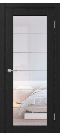 Межкомнатная дверь Парма_401АСС.2 молдинг алюм.хром.30  Антрацит