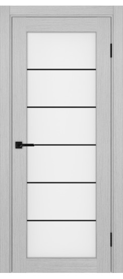 Межкомнатная дверь Парма_401АСС.2 молдинг алюм.чёрн.30  Дуб серый FL