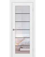 Парма_401АСС.2 молдинг алюм.чёрн. ЭКО-шпон Белый лёд