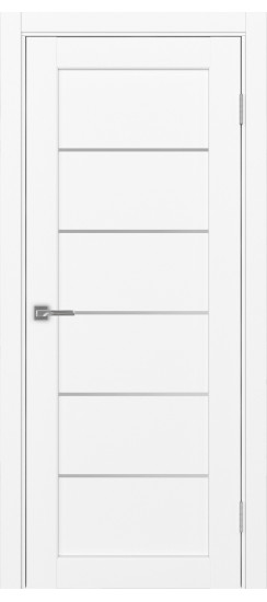 Межкомнатная дверь Парма_401АПП.1 молдинг алюм.хром.30  Белый снежный