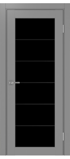 Межкомнатная дверь Парма_401АСС.2 молдинг алюм.чёрн.30  Серый