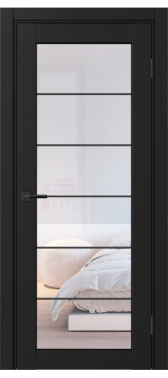 Межкомнатная дверь Парма_401АСС.2 молдинг алюм.чёрн.30  Антрацит