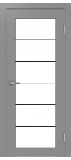 Межкомнатная дверь Парма_401АСС.2 молдинг алюм.чёрн.30  Серый