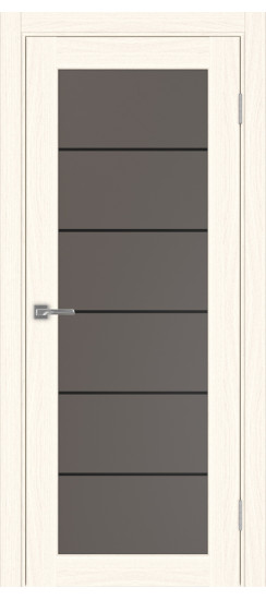 Межкомнатная дверь Парма_401АСС.2 молдинг алюм.чёрн.30  Ясень светлый