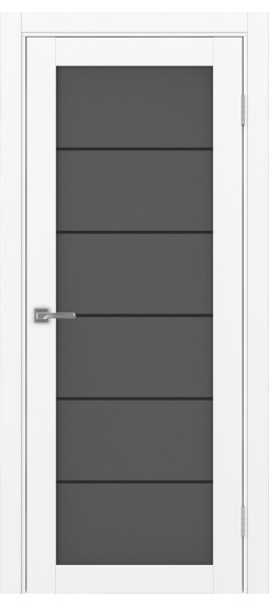 Межкомнатная дверь Турин_501АСС.2 молдинг алюм.чёрн.30  Белый снежный
