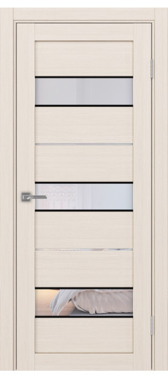 Межкомнатная дверь Турин_526АПС.122 молдинг алюм.чёрн.40  Ясень перламутровый