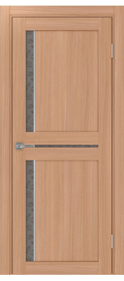 Межкомнатная дверь Турин_523АПС.221 молдинг алюм.хром.60  Ясень тёмный