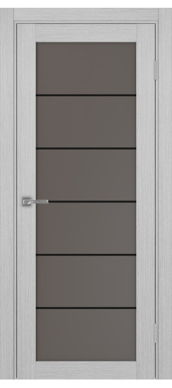 Межкомнатная дверь Турин_501АСС.2 молдинг алюм.чёрн.30  Дуб серый FL