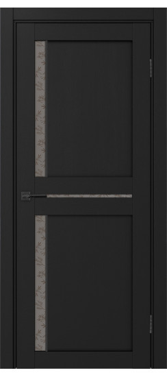 Межкомнатная дверь Турин_523АПС.221 молдинг алюм.чёрн.60  Антрацит