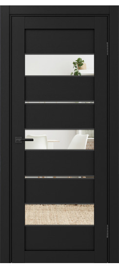 Межкомнатная дверь Турин_526АППmax.122 молдинг алюм.чёрн.40  Антрацит