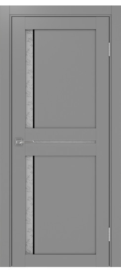 Межкомнатная дверь Турин_523АПС.221 молдинг алюм.чёрн.60  Серый