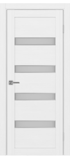 Межкомнатная дверь Турин_505AПC.12 молдинг алюм.хром.30  Белый лёд