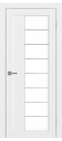 Межкомнатная дверь Турин_524АСС.22 молдинг алюм.хром.60  Белый лёд