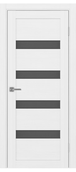 Межкомнатная дверь Турин_505AПC.12 молдинг алюм.чёрн.30  Белый лёд