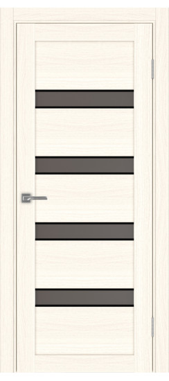 Межкомнатная дверь Турин_505AПC.12 молдинг алюм.чёрн.30  Ясень светлый