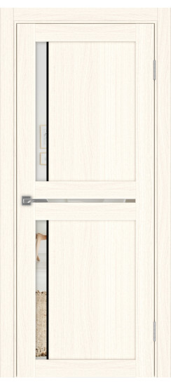 Межкомнатная дверь Турин_523АПП.221 молдинг алюм.чёрн.60  Ясень светлый