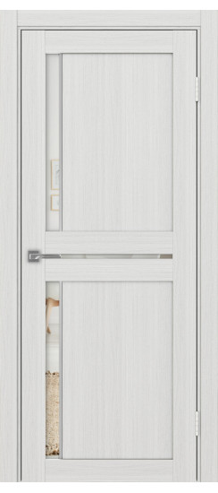 Межкомнатная дверь Турин_523АПП.221 молдинг алюм.хром.60  Ясень серебристый