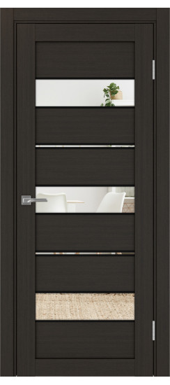 Межкомнатная дверь Турин_526АППmax.122 молдинг алюм.чёрн.40  Венге FL