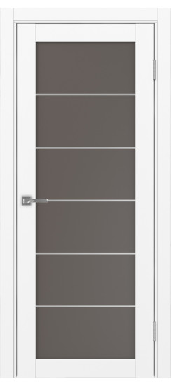 Межкомнатная дверь Турин_501АСС.2 молдинг алюм.хром.30  Белый снежный