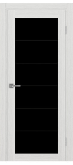 Межкомнатная дверь Турин_501АСС.2 молдинг алюм.чёрн.30  Ясень серебристый