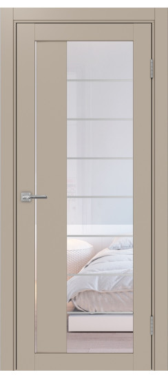 Межкомнатная дверь Турин_524АСС.22 молдинг алюм.хром.60  Мокко