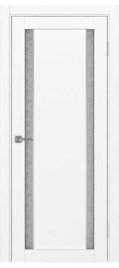 Межкомнатная дверь Турин_522АПС.212 молдинг алюм.хром.60  Белый снежный