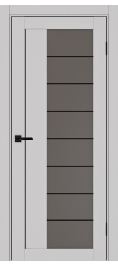 Межкомнатная дверь Турин_524АСС.22 молдинг алюм.чёрн.60  Пепельный